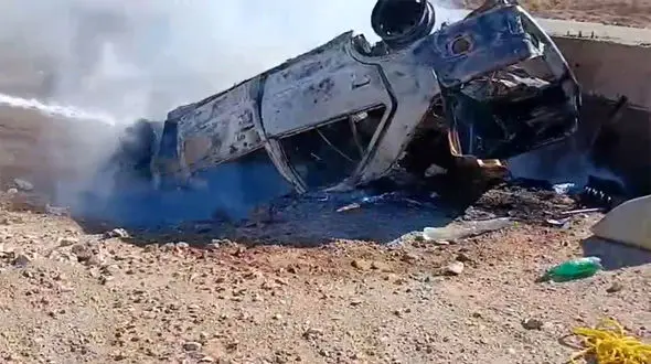 فیلم زنده زنده سوختن راننده خودرو در آتش / او تنها 17 سال داشت