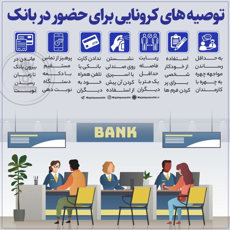 هنگام رفتن به بانک در این روزهای کرونایی حتما این نکات را رعایت کنید