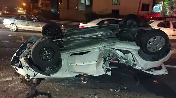 جوان تهرانی نیمه های شب در این صحنه جان داد + 2 عکس از پژوی پوکیده