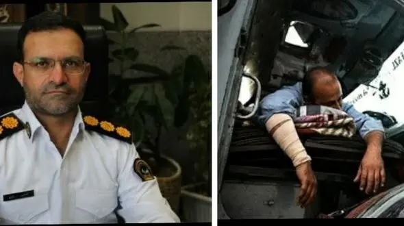 این راننده کامیون جانش را مدیون پلیس راه اصفهان است!