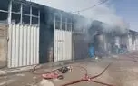 آتش‌سوزی گسترده در کارگاه تولید ساعت در جاده خاوران / سوله ۲۰۰ متری شعله‌ور شد