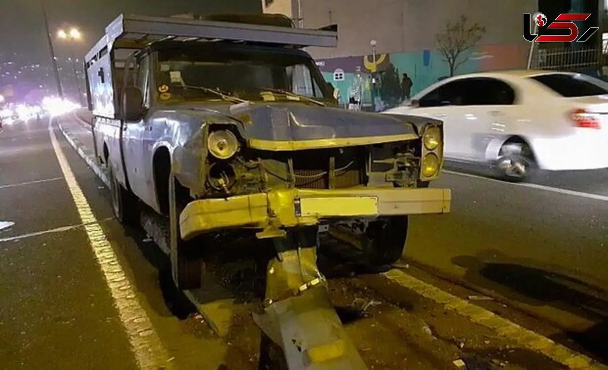 نیسان وانت دکل دوربین کنترل سرعت را از جا کند