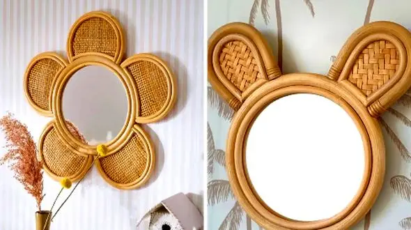 آینه‌ های قاب حصیری؛ راز داشتن دکوراسیون شیک در خانه