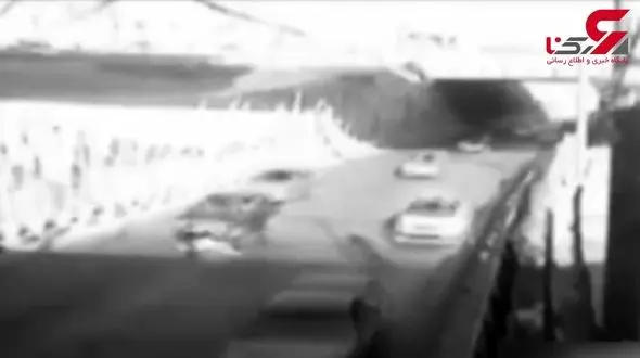 فیلم لحظه تصادف زندانی فراری در بزرگراه مشهد + فیلم 