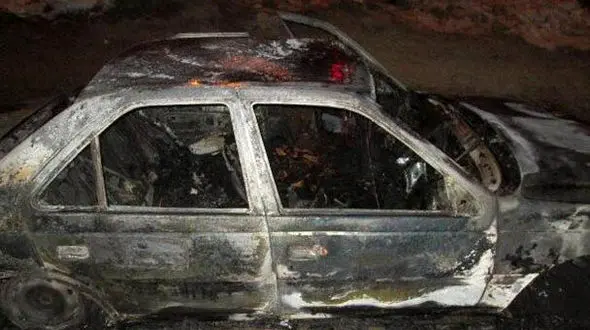 مرگ تلخ راننده پژو در میان شعله های آتش + عکس