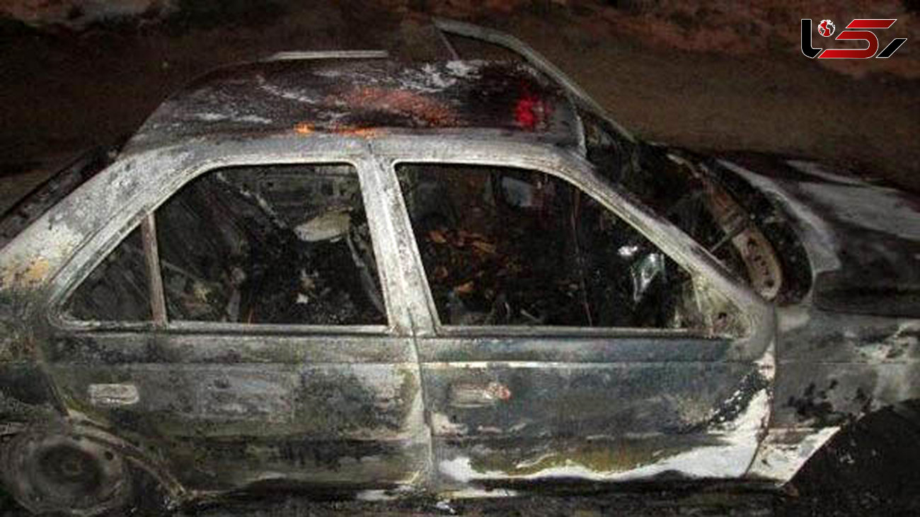 مرگ تلخ راننده پژو در میان شعله های آتش + عکس