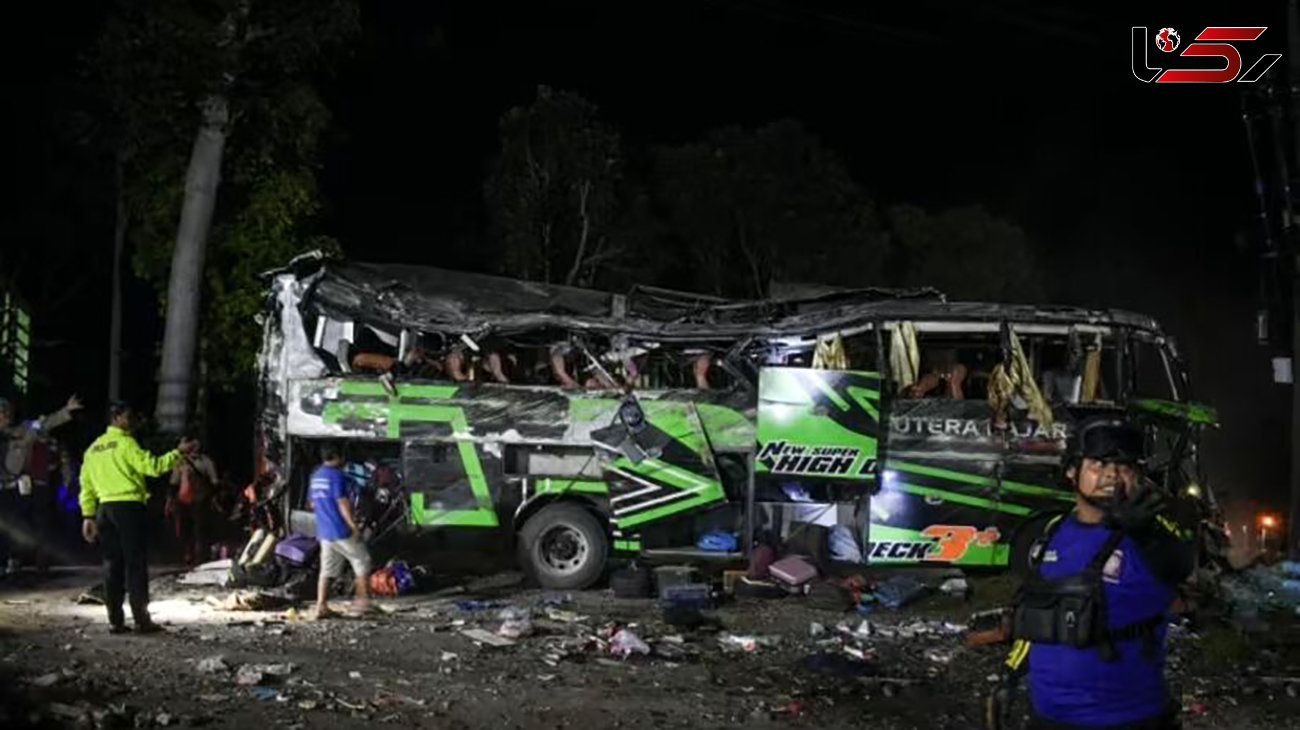 11 کشته در تصادف اتوبوس دانش آموزان اندونزی + جزییات