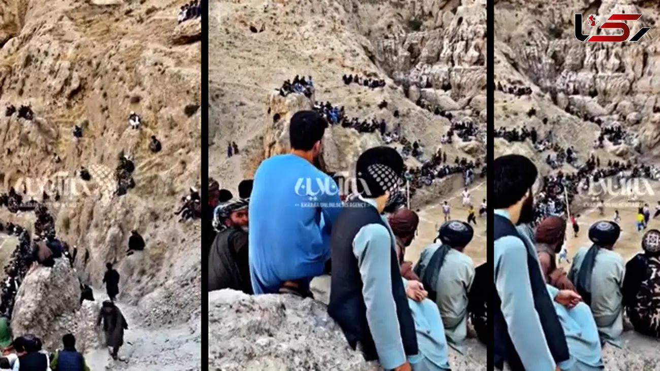 زمین والیبال جالب در افغانستان در دل کوه ها