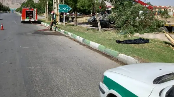 مرگ خانم راننده در واژگونی پراید / مصدومیت دختر 19ساله و پسر 10 ساله در کرمانشاه 