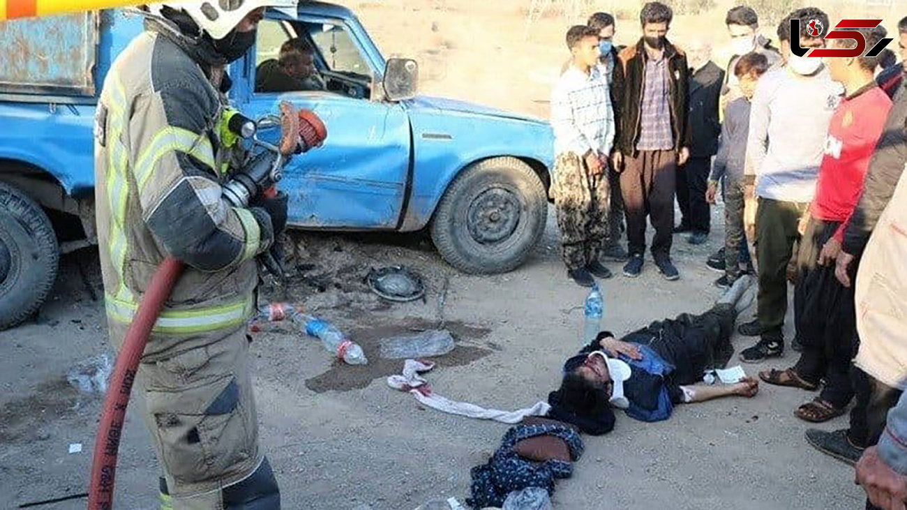 عکس ناراحت کننده / پرتاب شدن 11 مرد در تصادف 2 خودرو داخل تهران
