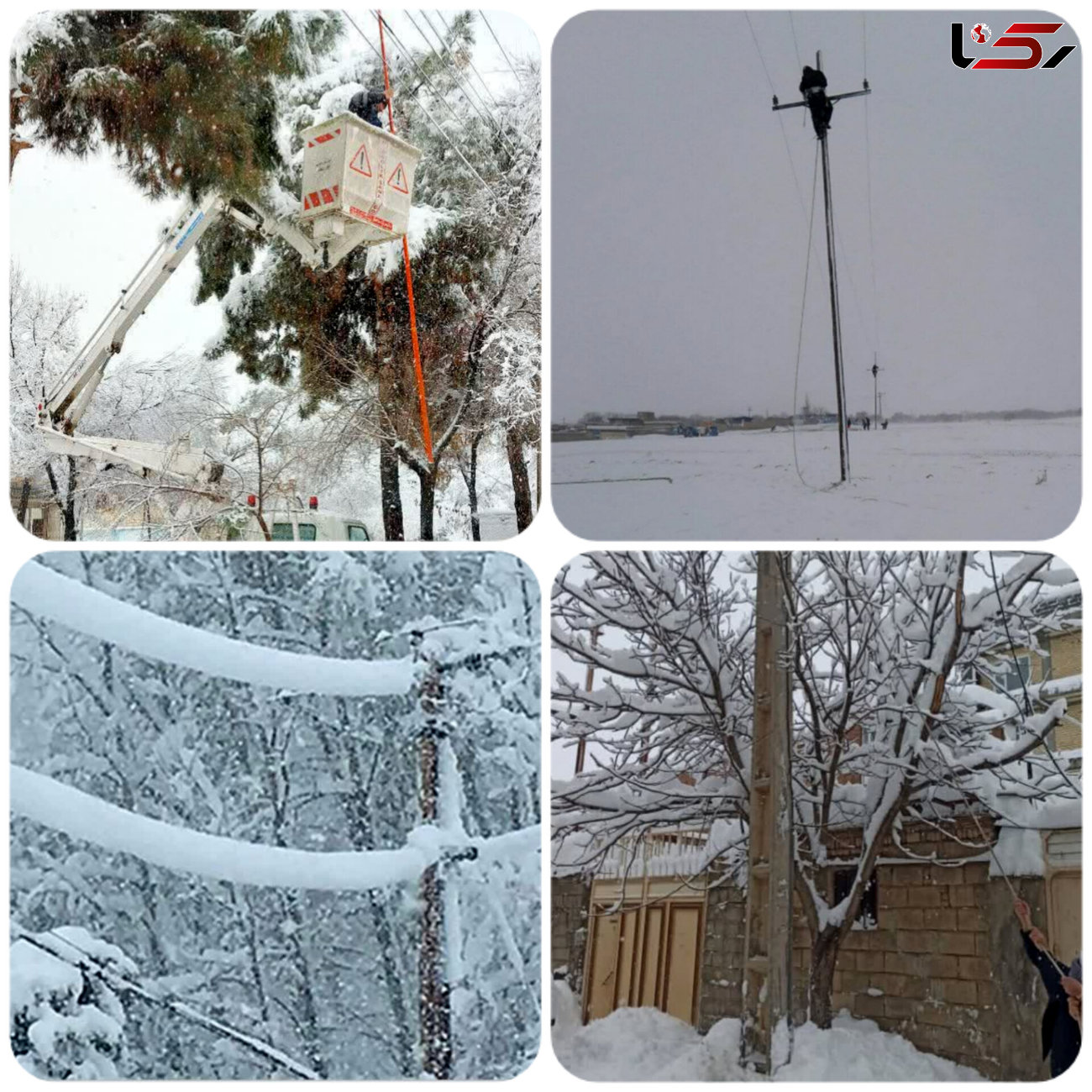 بارش برف و تلاش شبانه روزی برای پایداری شبکه های برق استان اصفهان