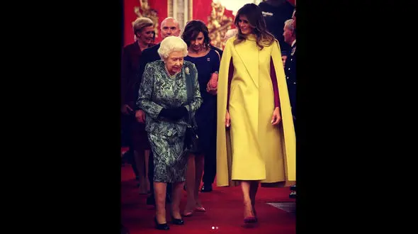 لباس نامناسب ملانیا ترامپ در مراسم کاخ باکینگهام + عکس