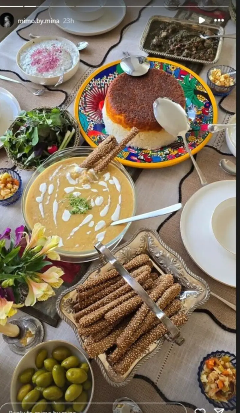 چیدمان شام مینا مختاری و بهرام رادان