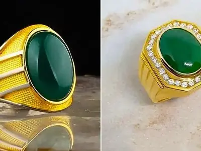 مدل های شیک انگشتر طلای نگین سبز؛ جواهری برای استایل جذاب