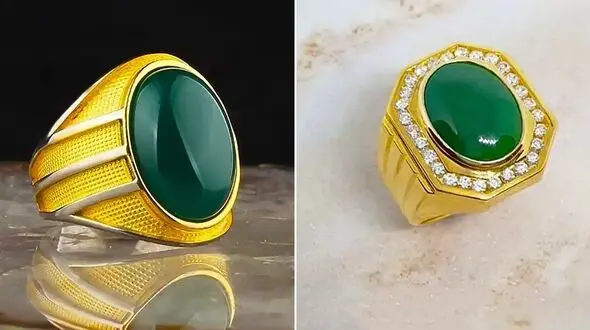 مدل‌ های شیک انگشتر طلای نگین سبز؛ جواهری برای استایل جذاب