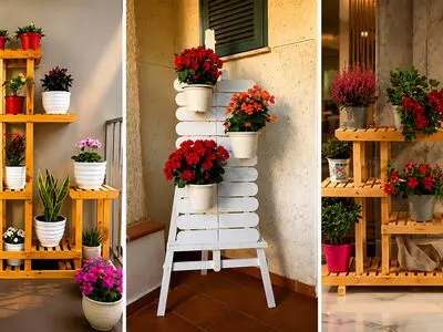 قفسه چوبی گیاهان آپارتمانی؛ ایده‌ای شیک برای خلق یک گوشه سبز و رویایی در خانه