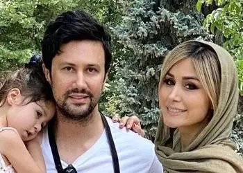 کیک تولد چند طبقه و لاکچری سپیده بزمی پور، همسر خارجی شاهرخ استخری/ آدم دلش نمیاد همچین کیکی رو بخوره