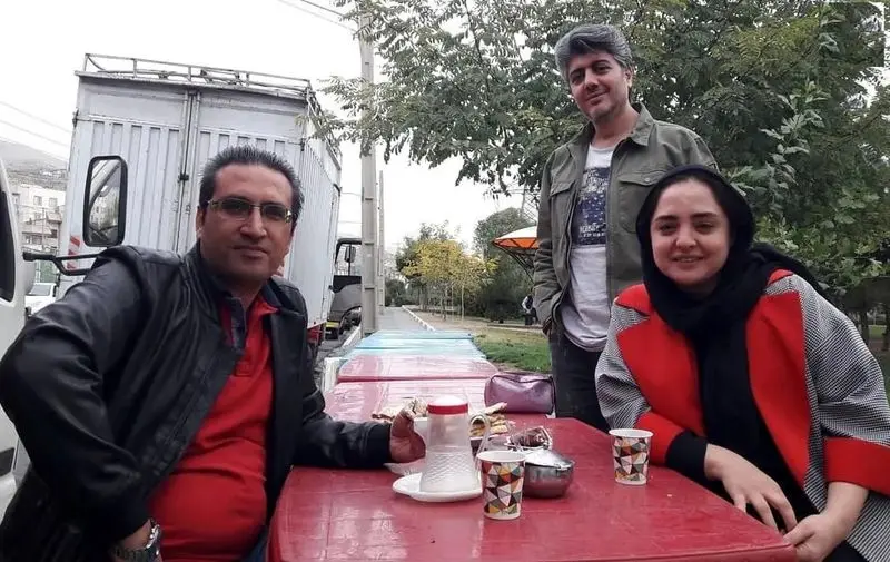 ستایش و مهدی مظفری در پشت صحنه سریال ستایش 3