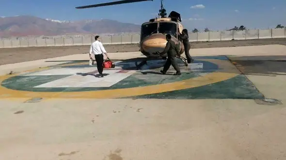 پرواز هلیکوپتر امداد برای نجات جان مرد نیشابوری + عکس