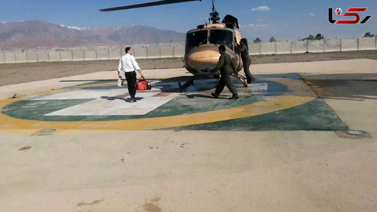 پرواز هلیکوپتر امداد برای نجات جان مرد نیشابوری + عکس