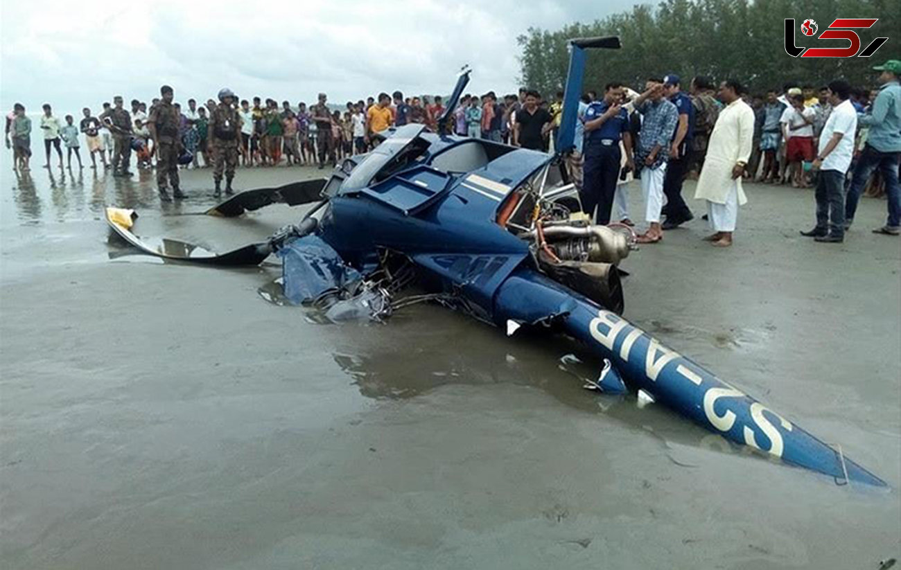 سقوط مرگبار هلیکوپتر در ساحل شنی + عکس