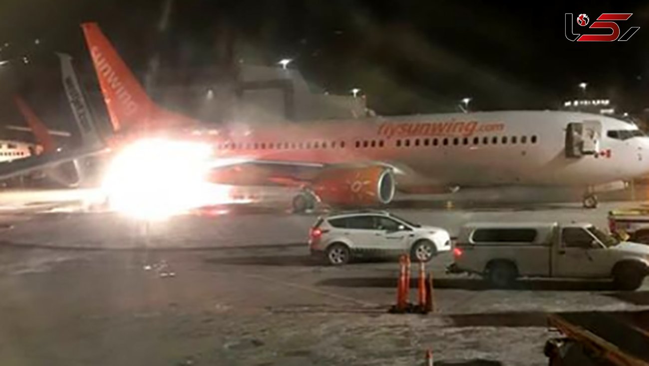 هواپیمای مسافربری در آتش + تصاویر