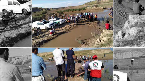 عکس های پیدا شدن جسد جوان ۲۲ ساله در رودخانه چای قوشان