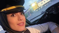 مانتوی خوشرنگ خانم خلبان ایرانی ! + عکس جذاب نشاط جهاندار !
