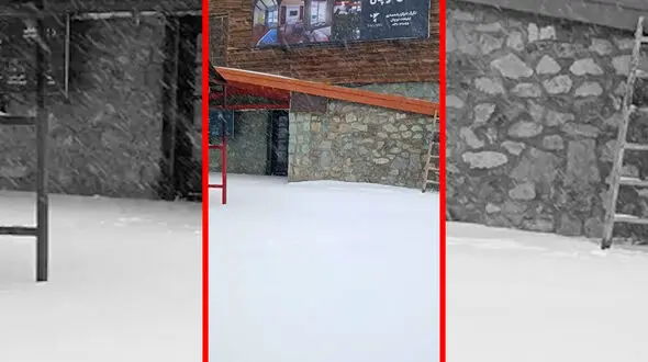 فیلم بارش ۱۰ سانتی‌متر برف در ایستگاه هفتم توچال