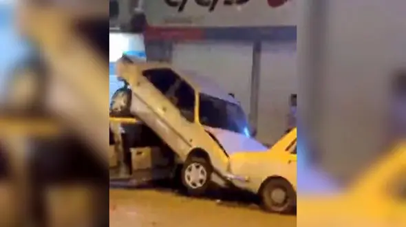 ببینید / یک پراید در سنندج پژو ۴۰۵ را به پرواز درآورد!