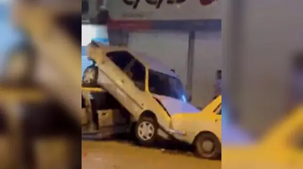 ببینید / یک پراید در سنندج پژو ۴۰۵ را به پرواز درآورد!
