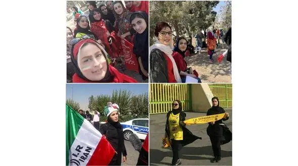 تصاویر حضور زنان و دختران برای ورود به استادیوم آزادی