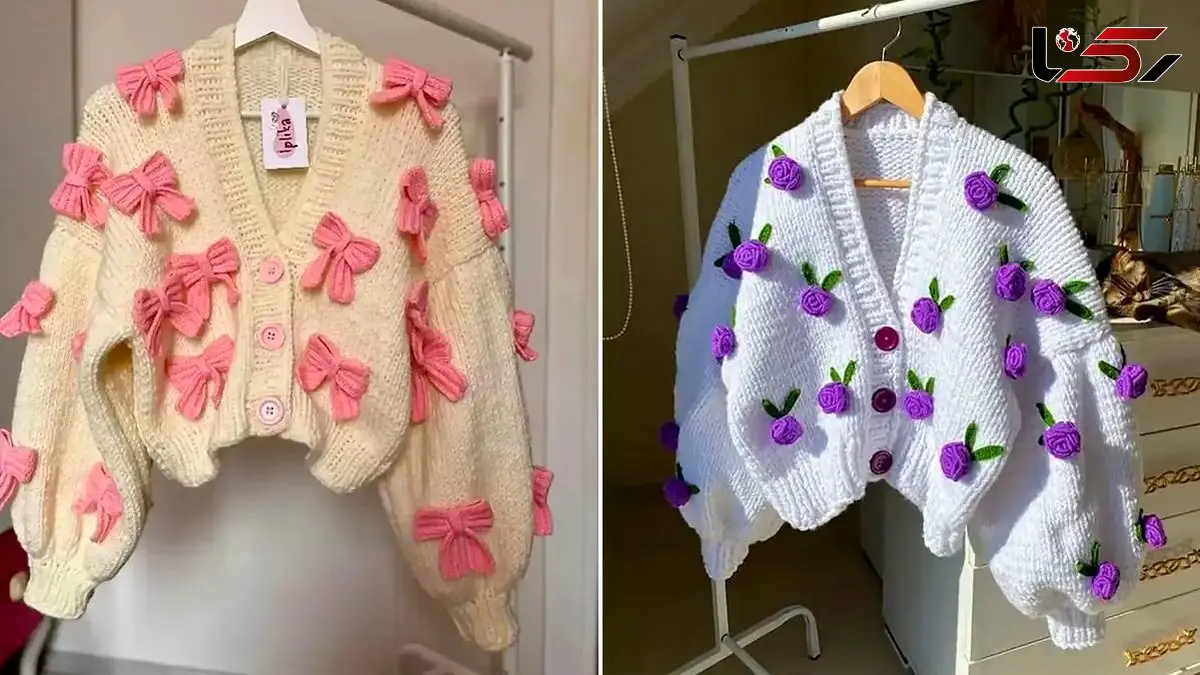 15 مدل ژاکت بافت گلدار شیک برای روزهای سرد پاییز و زمستان