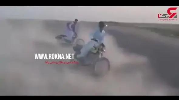 تصادف وحشتناک هنگام حرکات نمایشی با موتور + فیلم 