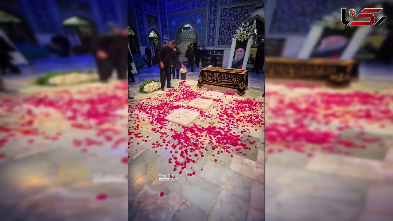 اولین فیلم و عکس از مزار رهبر شهید انقلاب در رواق دارالذکر حرم مطهر امام رضا (ع)