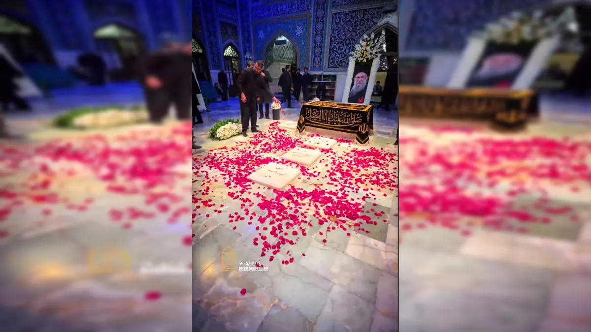 اولین فیلم و عکس از مزار رهبر شهید انقلاب در رواق دارالذکر حرم مطهر امام رضا (ع)