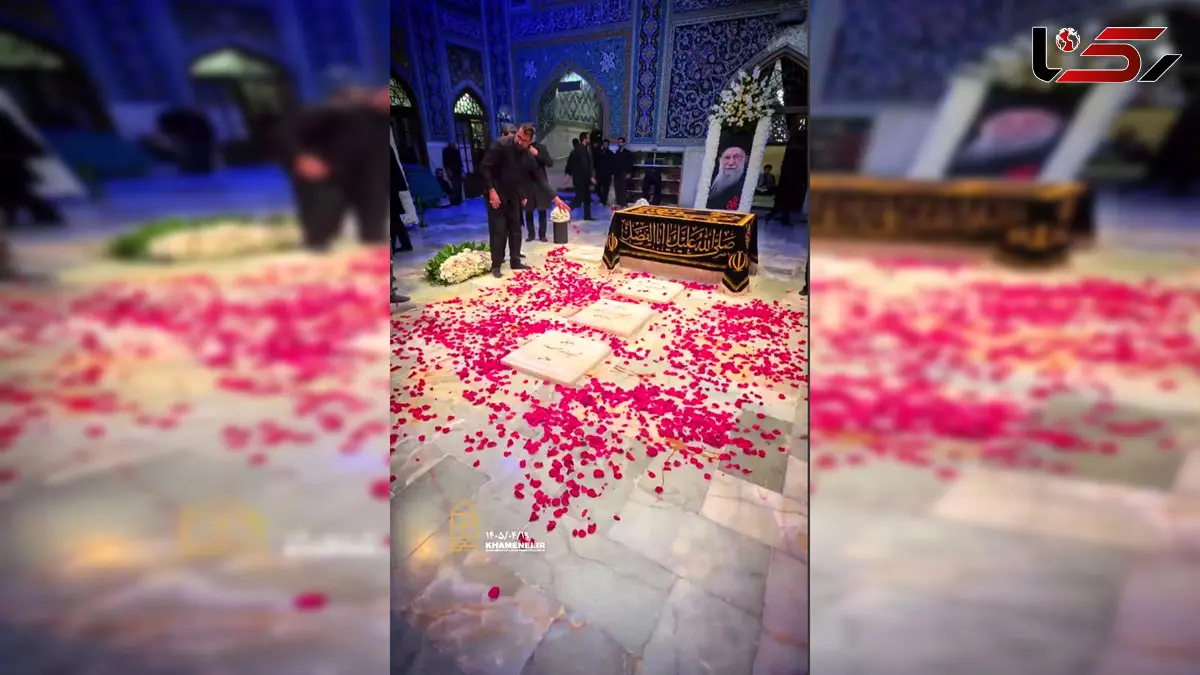 اولین فیلم و عکس از مزار رهبر شهید انقلاب در رواق دارالذکر حرم مطهر امام رضا (ع)