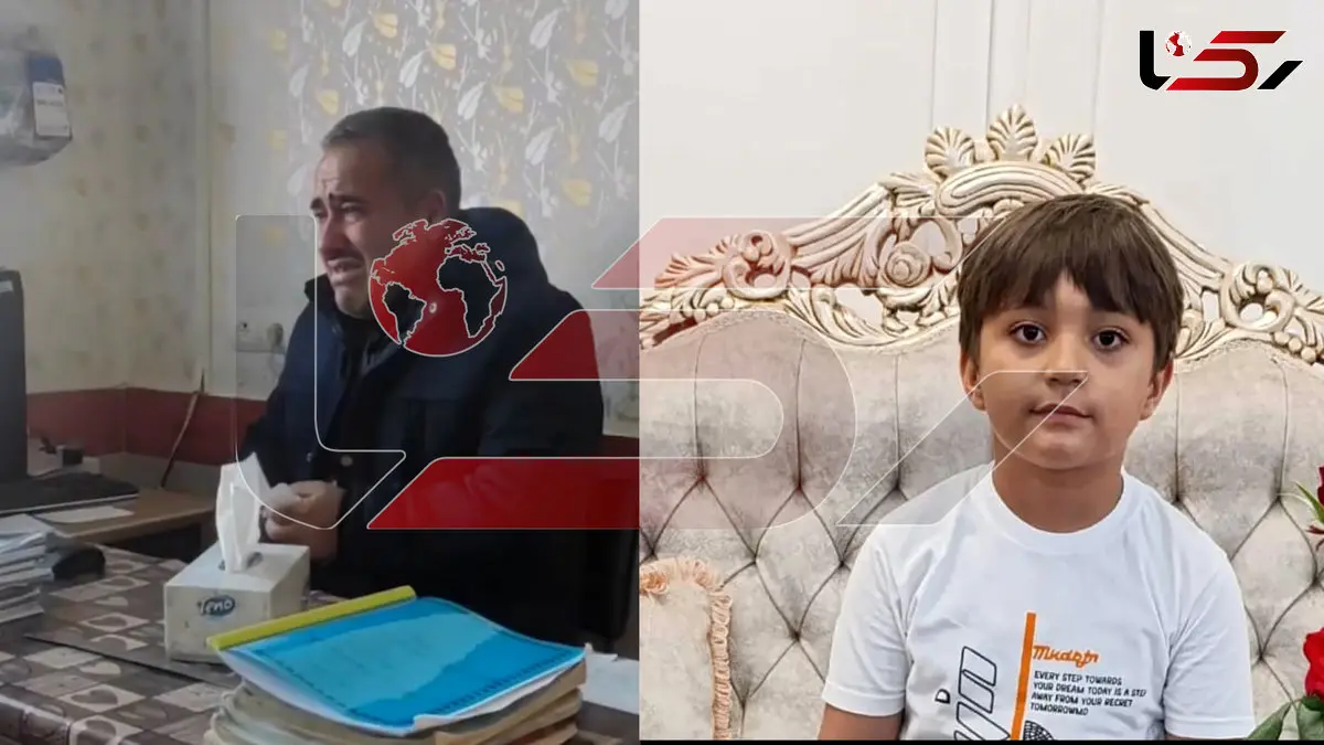 فیلم جگرسوز گریه های  آقا معلم با شنیدن خبر فوت دانش آموزش آیدین کوچولو / شبستر در غم و ماتم