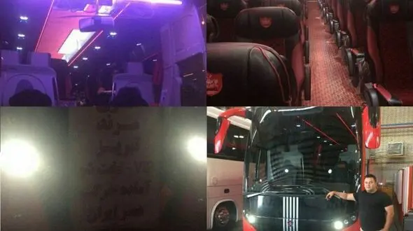 با اتوبوس شیک و اختصاصی پرسپولیس مسافرکشی می کنند! 