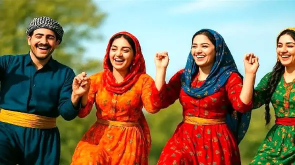 آواز محلی؛ نعیمه نظام دوست غرق آهنگ کردی شد و تو رقص خواننده رو همراهی میکنه