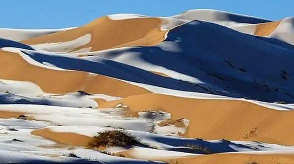 بارش برف در صحرای آفریقا + عکس و فیلم