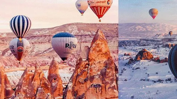 بالن سواری شگفت انگیز و رویایی بر فراز کاپادوکیا +تصاویر دیدنی 