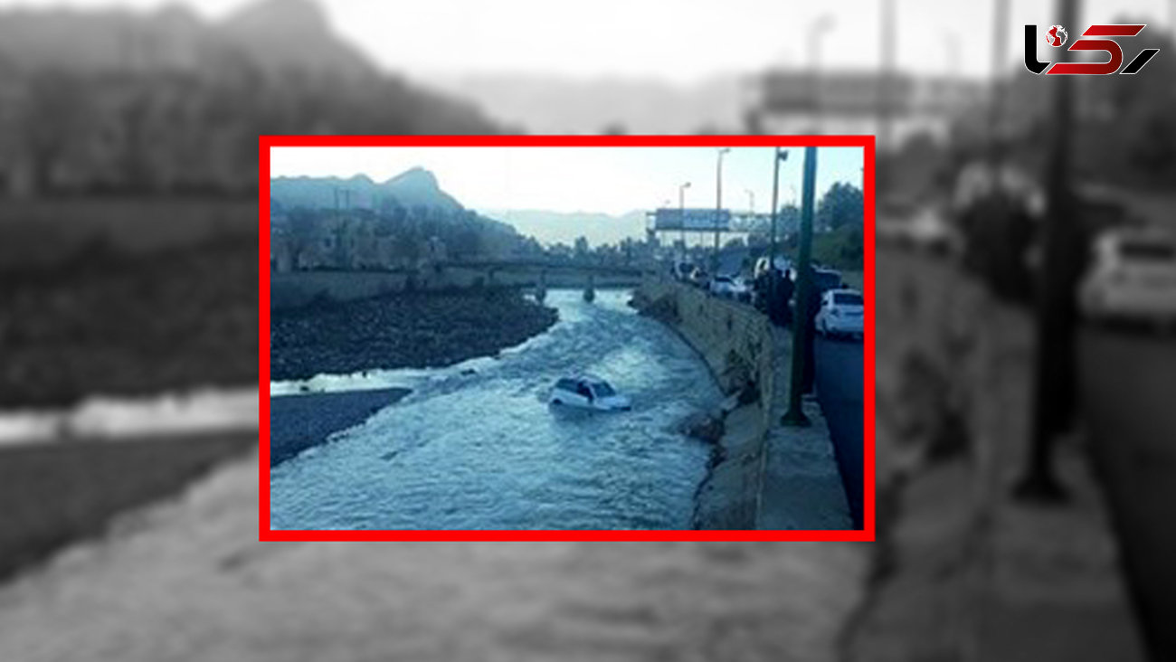 سقوط سوزوکی به داخل رودخانه خرم آباد+ عکس