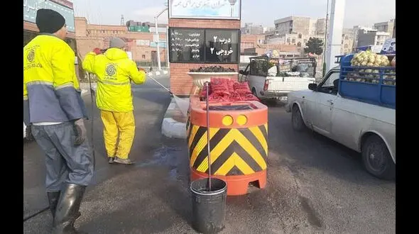 ضدعفونی میدان مرکزی میوه و تره بار تهران 