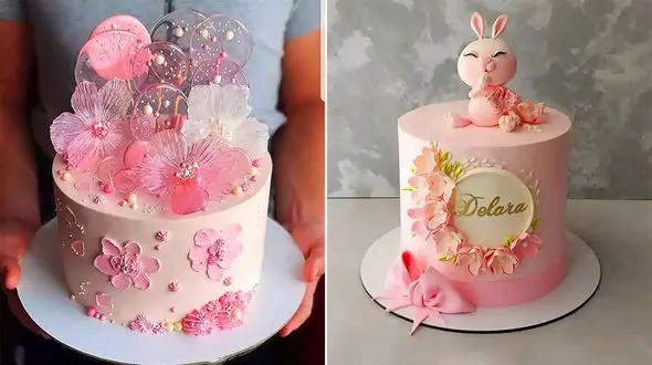 انتخاب بهترین کیک تولد صورتی دخترانه برای سورپرایز تولد / عکس