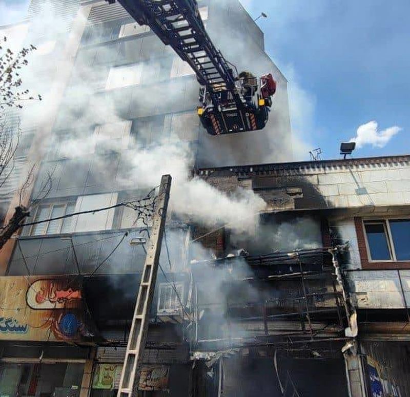 آتش سوزی بلوار اندرزگو