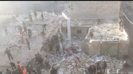 ببینید / فیلم ریزش ساختمان ۵ طبقه در حلب سوریه بعد از زلزله ویرانگر