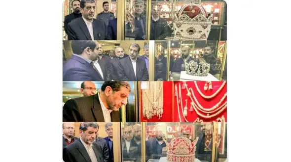 گزارش ضرغامی از دو تاج سلطنتی در گنجینه بانک مرکزی