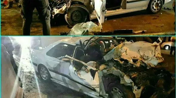 حادثه مرگبار در همدان / یک کشته در پژو له شده + عکس