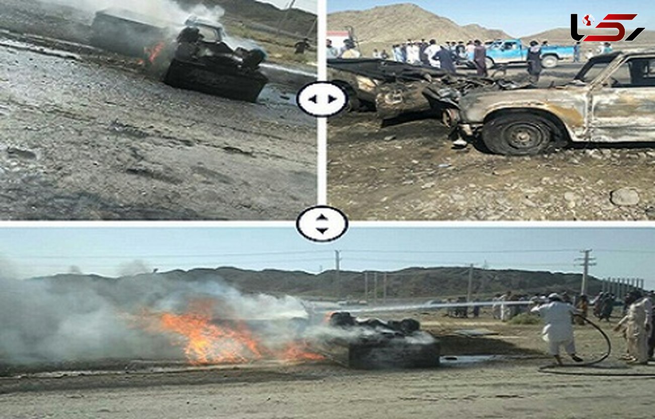 حادثه رانندگی مرگبار در جنوب سیستان وبلوچستان /۲ نفر در شعله‌های آتش سوختند 